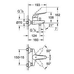 Vonios maišytuvas Grohe Euroeco Special, chromuotas