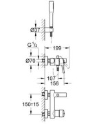 Vonios maišytuvas Grohe Concetto su dušo komplektu