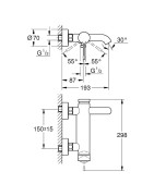 Vonios maišytuvas Grohe Essence, chromuotas