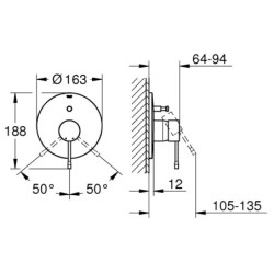 Dekoratyvinė dalis Grohe Essence, "brushed hard graphite" spalva