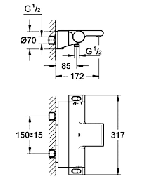 Termostatinis vonios maišytuvas Grohe Grohtherm 2000