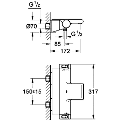 Termostatinis vonios maišytuvas Grohe Grohtherm 2000