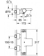 Termostatinis vonios maišytuvas Grohe Grohtherm 2000