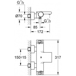 Termostatinis vonios maišytuvas Grohe Grohtherm 2000