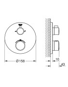 Vonios maišytuvo dekoratyvinė dalis Grohe Grohtherm, chromuota