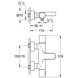 Termostatinis vonios maišytuvas Grohe Grohtherm 3000