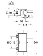 Termostatinis dušo/vonios maišytuvas Grohe Grohtherm Cube