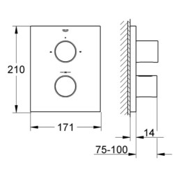 Vonios maišytuvo dekoratyvinė dalis Grohe Grohtherm F, chromuota