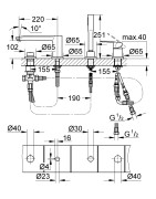 Vonios maišytuvas Grohe Eurostyle Cosmopolitan, 4 dalių