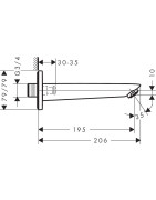 Vonios snapas Hansgrohe 20 cm, chromuotas