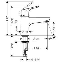 Vonios maišytuvas Hansgrohe Focus, chromuotas
