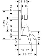 Vonios maišytuvas Hansgrohe Talis S, su dekoratyvine dalimi