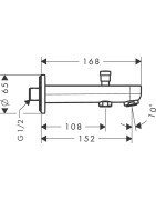 Vonios snapas Hansgrohe Metris S, 152 mm, su diverteriu