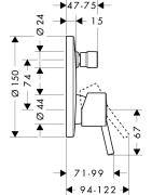 Vonios maišytuvas Hansgrohe Talis S, su dekoratyvine dalimi