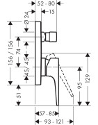 Vonios maišytuvas Hansgrohe Metropol, su dekoratyvine dalimi