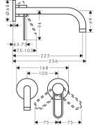 Vonios maišytuvas Hansgrohe AXOR Uno, chromuotas