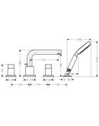 Vonios maišytuvas Hansgrohe Metris S, chromuotas, 4 dalių