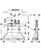 Potinkinė vonios maišytuvo dalis Hansgrohe PuraVida, 3 dalių