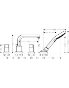 Vonios maišytuvas Hansgrohe Metris S, chromuotas, 4 dalių