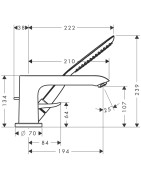 Vonios maišytuvas Hansgrohe Metris, chromuotas, 3 dalių