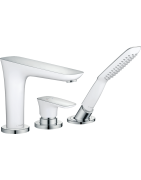 Vonios maišytuvas Hansgrohe PuraVida, baltas/chromas, 3 dalių