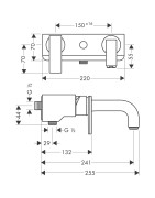 Vonios maišytuvas Hansgrohe Axor Citterio, brushed brass spalvos