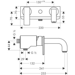 Vonios maišytuvas Hansgrohe Axor Citterio, brushed brass spalvos