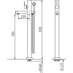 Vonios maišytuvas IL Bagno Alessi One by Oras, chromuotas