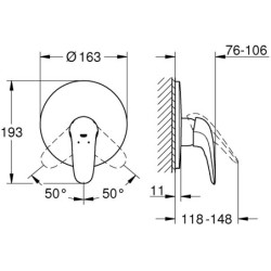 Potinkinis dušo maišytuvas Grohe Eurostyle, balta/chromo spalva