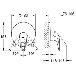 Potinkinis dušo maišytuvas Grohe Eurostyle, balta/chromo spalva