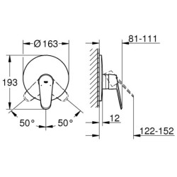 Potinkinis dušo maišytuvas Grohe Eurodisc, chromo spalvos