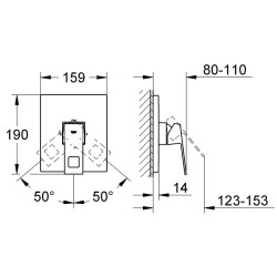 Potinkinis dušo maišytuvas Grohe Eurocube, chromuotas