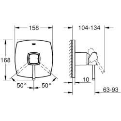 Potinkinis dušo maišytuvas Grohe Grandera, chromas/auksas