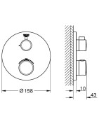 Potinkinis dušo maišytuvas Grohe Grohtherm, chromo spalvos
