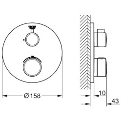 Potinkinis dušo maišytuvas Grohe Grohtherm, chromo spalvos