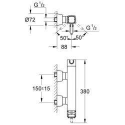 Dušo maišytuvas Grohe Grandera, chromuotas
