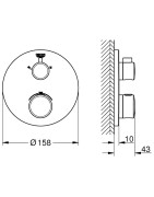 Termostatinis dušo maišytuvas Grohe Grohtherm, chromuotas