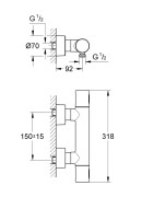 Dušo maišytuvas Grohe Grohtherm 3000 Cosmopolitan, chromuotas