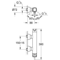 Dušo maišytuvas Grohe Grandera, chromo/aukso spalvos