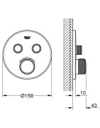 Termostatinis dušo maišytuvas Grohe Grohtherm SmartControl Round