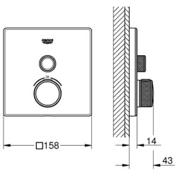 Termostatinis dušo maišytuvas Grohe Grohtherm SmartControl