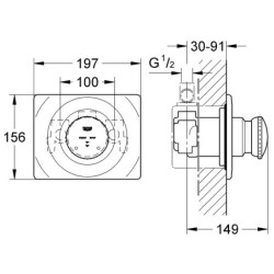 Dušo maišytuvas Grohe Contromix Surf, su srovės laiko ribotuvu