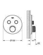 Potinkinis dušo maišytuvas Grohe SmartControl, baltas