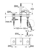 Dušo maišytuvas Grohe Eurocube, su dušo komplektu, 3 dalių