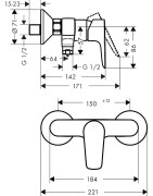 Dušo maišytuvas Hansgrohe Talis E, matinės juodos spalvos