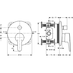 Potinkinis dušo/vonios maišytuvas Ideal Standard Connect Blue