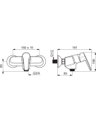 Dušo maišytuvas Oras Saga, chromuotas