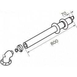Kamino komplektas Protherm D60/100, horizontalus