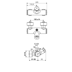 Dušo maišytuvas Schell Vitus VD-SC-M, chromuotas