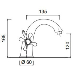 Praustuvo maišytuvas Giulini Lotus SA561, sieninis, bronza